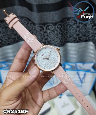 Curren 9046 Leather Ladies Watch - White Dial- Rose Golden Bezel- Pink Belt- TF Code CR251BF_img_4