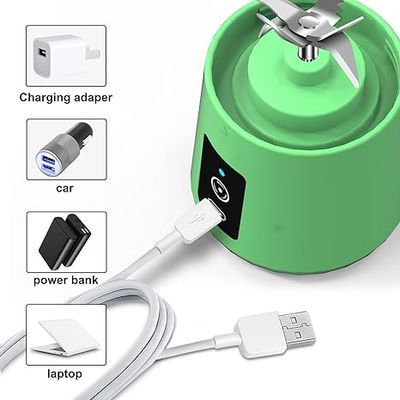 Portable Blender, Personal Mini Bottle Travel Electric Smoothie Blender Maker Fruit Juicer Cup, with 13oz Bottles_img_5