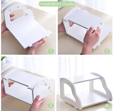 2 Layer New Metal Wifi Router Stand Double Layer Wall Mounted Home decorator - (Black)_img_3