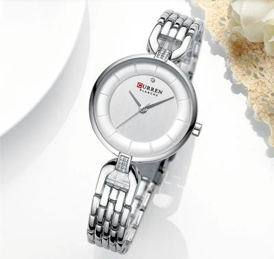 Curren 9052 Ladies Watch - Silver Dial- Silver Bezel- Silver Chain- TF Code CR213CF_img_1