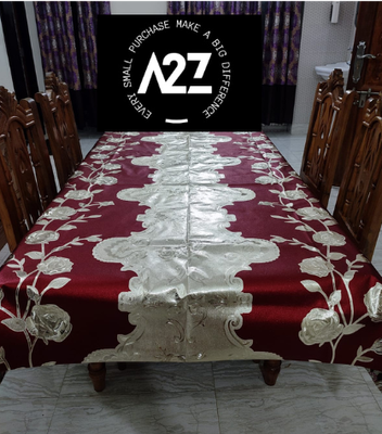 PVC plastic Soft dining Table cloth Mat Table Cover -84 '' by 55'' inches / 7 fit by 4.7 fit ( for 6 chiar table )_img_1