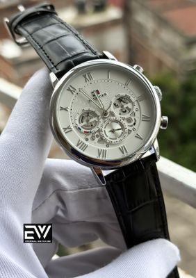 HILFIGER BLACK BELT WHITE DIAL SILVER CASE_img_0