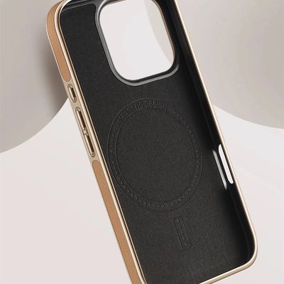 Business Plating Frame Leather Magsafe Case for iPhone_img_5