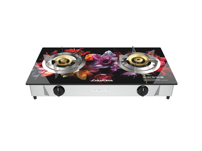 Jamuna Gas Stove JGS-GB12G Floral LPG/NG (Brass Burner)_img_0