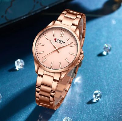 Curren 9090 Ladies Chain Watch - Rose Golden Dial- Rose Golden Bezel- Rose Golden Chain- TF Code CR752CF_img_2