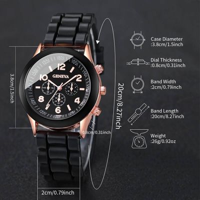 4pcs/set Couples Wrist Watch & Heart Matching Bracelets_img_6