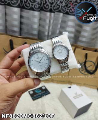 Naviforce 8039 Couple Chain Watch- Silver Dial- Silver Bezel- Silver Chain- TF Code NF882CM&NF862/1CF_img_7