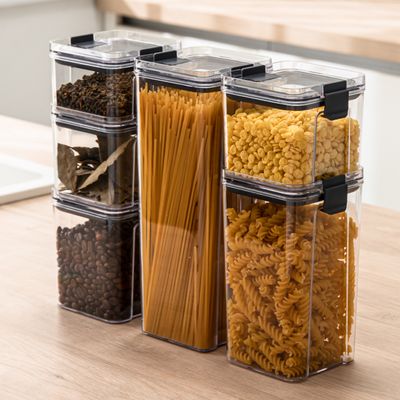 BPA-Free Clear Plastic Stackable Storage Containers with for Kitchen Pantry and Refrigerator Organization, Pasta, Flour_img_0