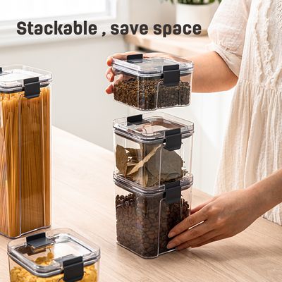 BPA-Free Clear Plastic Stackable Storage Containers with for Kitchen Pantry and Refrigerator Organization, Pasta, Flour_img_3