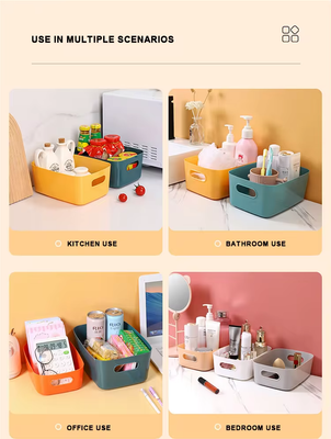 Plastic Baskets for Bathroom, Kitchen and Office Storage - Sleek Modern Design Box for Home Storage and Organisation_img_4