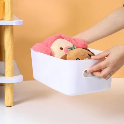 Plastic Baskets for Bathroom, Kitchen and Office Storage - Sleek Modern Design Box for Home Storage and Organisation_img_5