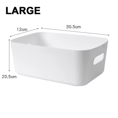 Plastic Baskets for Bathroom, Kitchen and Office Storage - Sleek Modern Design Box for Home Storage and Organisation_img_7