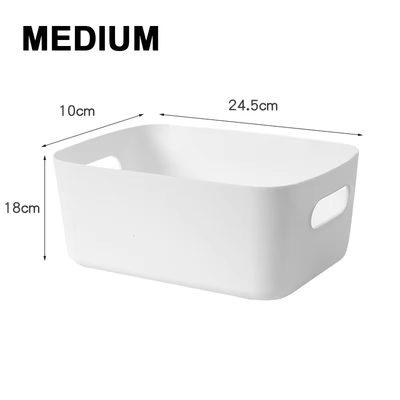 Plastic Baskets for Bathroom, Kitchen and Office Storage - Sleek Modern Design Box for Home Storage and Organisation_img_8