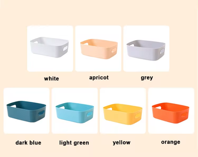 Plastic Baskets for Bathroom, Kitchen and Office Storage - Sleek Modern Design Box for Home Storage and Organisation_img_11