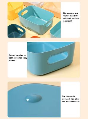 Plastic Baskets for Bathroom, Kitchen and Office Storage - Sleek Modern Design Box for Home Storage and Organisation_img_12