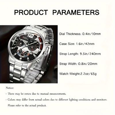 2 Pcs Silvery Quartz Watch And Alloy Bracelet_img_3