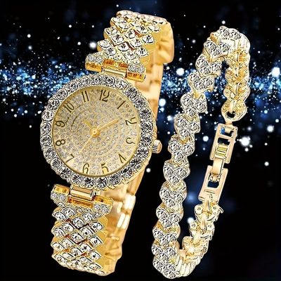2 Pcs Lady Watches with Bracelet Set_img_0