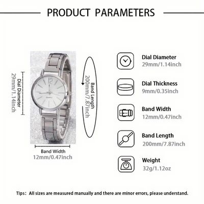 6pcs/set Women's Watch Minimalist Fashion Quartz Watch Analog Stainless Steel Wrist Watch_img_4