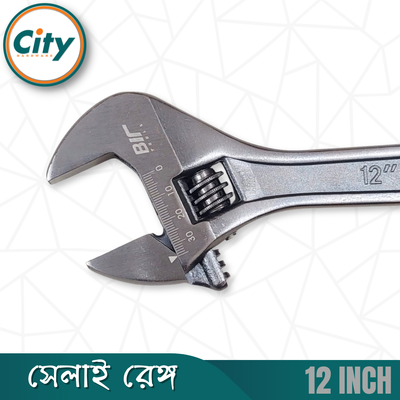 ১২ ইঞ্চি সেলাই ​​রেঞ্চ প্রিমিয়াম কুয়ালিটির গ্রে ফিনিশ করা অ্যাডজাস্টেবল শিফটার মুভেবল স্প্যানার রেঞ্চ_img_3