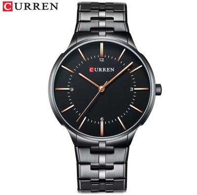 Curren 8321 Gents Chain Watch- Black Dial- Black Bezel- Black Chain- TF Code CR246CM_img_1