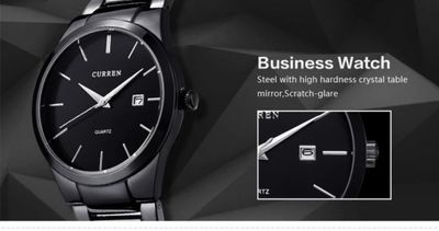 Curren 8106 Gents Chain Watch- Black Dial- Black Bezel- Black Chain- TF Code CR282CM_img_3