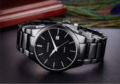 Curren 8106 Gents Chain Watch- Black Dial- Black Bezel- Black Chain- TF Code CR282CM_img_4