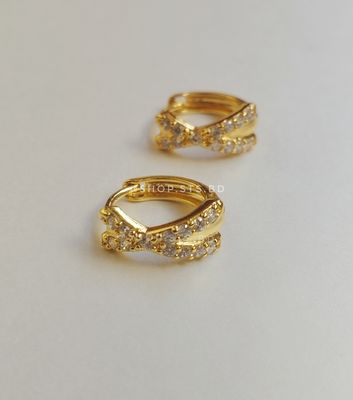 Cross hoop earrings 1.3 cm_img_0