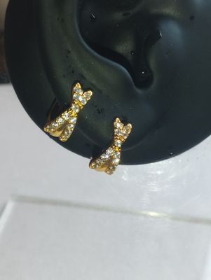Cross hoop earrings 1.3 cm_img_1