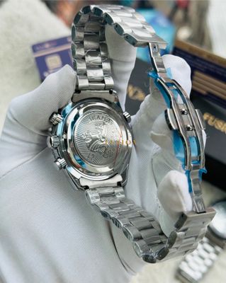 Omega Seamaster Silver Black Chronograph Watch (AA Grade)_img_2