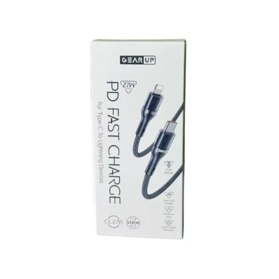 GearUP CL2715 Type-C to LIghtning 27W PD Fast Charging Cable & Data Cable 1.5m_img_1