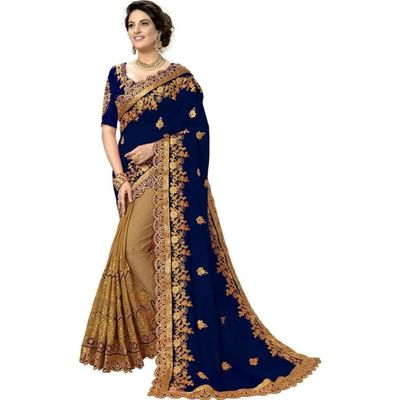 ইন্ডিয়ান জর্জেট শাড়ি ব্লাউজ পিস সহ_img_3