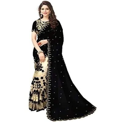 ইন্ডিয়ান জর্জেট শাড়ি ব্লাউজ পিস সহ_img_4