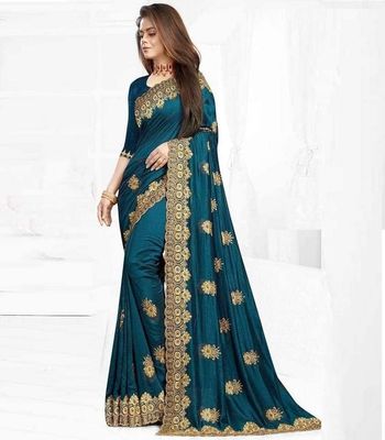 ইন্ডিয়ান জর্জেট শাড়ি ব্লাউজ পিস সহ_img_6