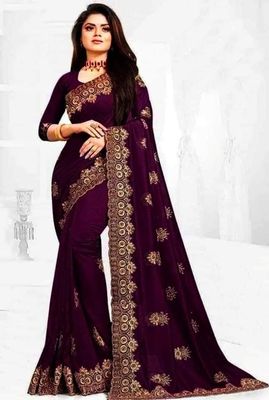 ইন্ডিয়ান জর্জেট শাড়ি ব্লাউজ পিস সহ_img_8