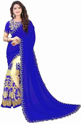 ইন্ডিয়ান জর্জেট শাড়ি ব্লাউজ পিস সহ_img_10