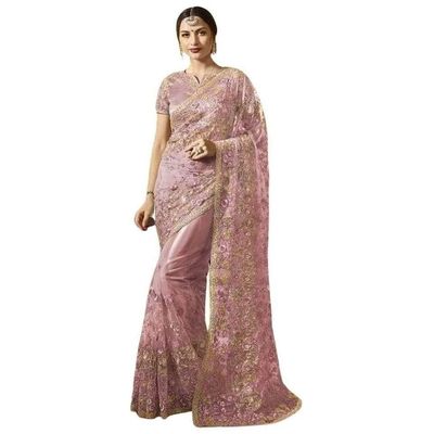 ইন্ডিয়ান জর্জেট শাড়ি ব্লাউজ পিস সহ_img_11