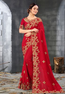 ইন্ডিয়ান জর্জেট শাড়ি ব্লাউজ পিস সহ_img_17