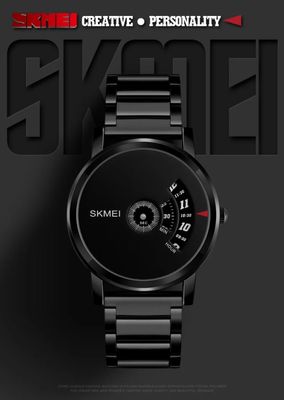 SKMEI 1260 Unique Gents Chain Watch- Black Dial- Black Bezel- Black Chain- TF Code SK495CM_img_1