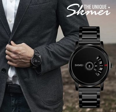 SKMEI 1260 Unique Gents Chain Watch- Black Dial- Black Bezel- Black Chain- TF Code SK495CM_img_2