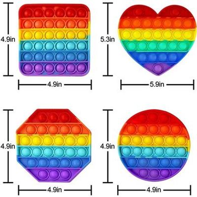 Pop It Rainbow Colour Fidget Sensory Toys Pop Any Shape - 1 Pcs_img_1
