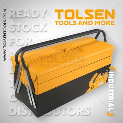 Tolsen 3 Layer Heavy Duty Steel Tool Box (495x200x290mm) Model:80212_img_1