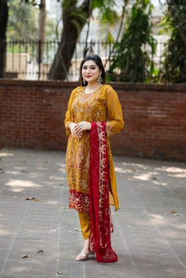 Semi –Embroidery & Sequence Work Party dress_img_0