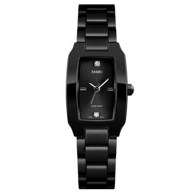 SKMEI 1400 Ladies Chain Watch - Black Dial- Rose Black Bezel- Black Chain- TF Code SK317CF_img_0