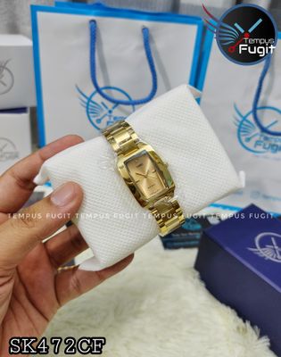 SKMEI 1400 Ladies Chain Watch - Golden Dial- Golden Bezel- Golden Chain- TF Code SK472CF_img_3