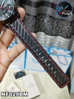 Naviforce 8022 Gents Belt Watch- Black Dial with White Markings- Black Bezel- Black Belt- TF Code NF829BM_img_17