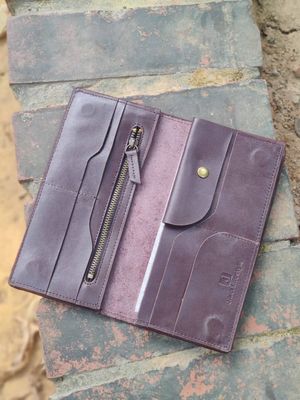 KROYSHALA Premium 100% Genuine Cow Leather Long Wallet – Black | Stylish & Spacious_img_1