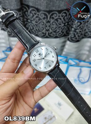 OLEVS 5535 Gents Belt Watch- Silver Dial- Silver Bezel- Black Belt- TF Code OL839BM_img_5