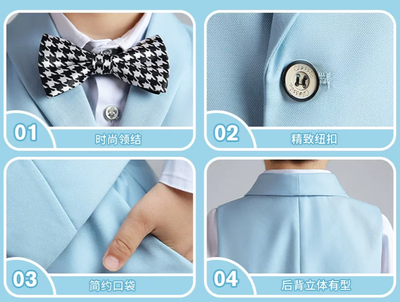 Kids Boys Summer Formal Party Dress 4pcs Set (1 to 5 Years)_img_3