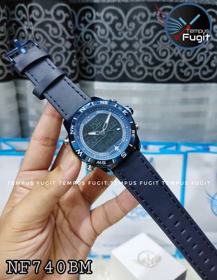 Naviforce 9144 Two Time Gents Belt Watch- Blue Dial - Blue Bezel- Blue Belt- TF Code NF740BM_img_6
