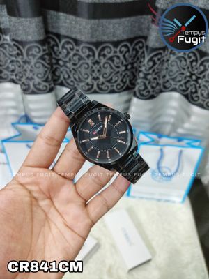 Curren 8407 Gents Chain Watch- Black Dial with Rose Golden Markings- Black Bezel- Black Chain- TF Code CR841CM_img_11